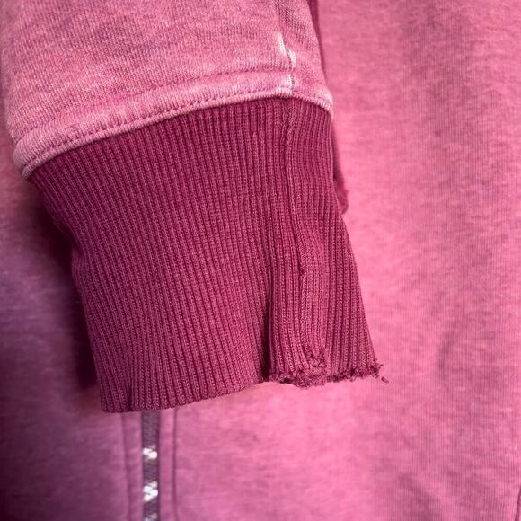 Pact Organic Full Zip Small Hood Berry Burgundy Sweatshirt Hoodie Lounge Long - Picture 8 of 12